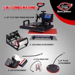 5 In 1 Digital Multi Functional Sublimation Heat Press Machine